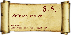 Bénics Vivien névjegykártya